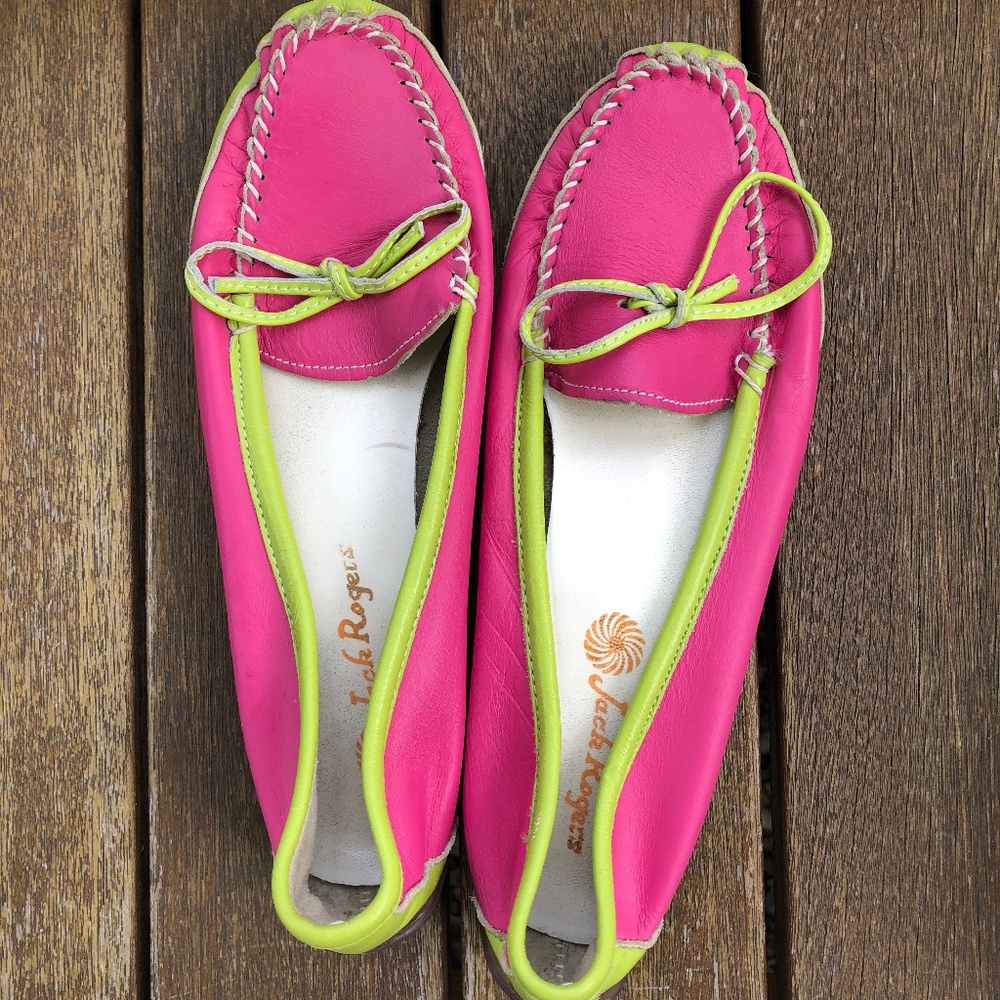 Jack Rogers pink leather loafers never worn